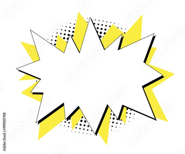 Fototapeta Cartoon effect empty white speech bubble comic design element 