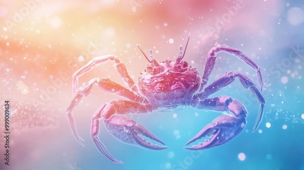 Fototapeta Colorful Crab on Abstract Background