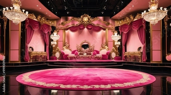 Obraz ピンクのゴージャスでかわいいステージ
