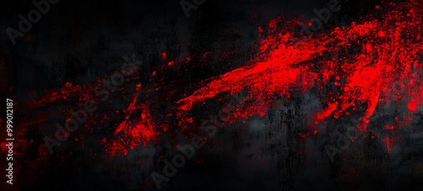 Obraz Abstract red splatter on a dark background