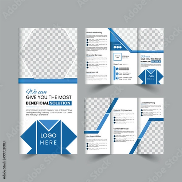 Obraz Corporate Trifold brochure design template