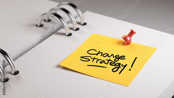 Obraz Closeup Yellow Sticky Note paste it in a notebook setting an app