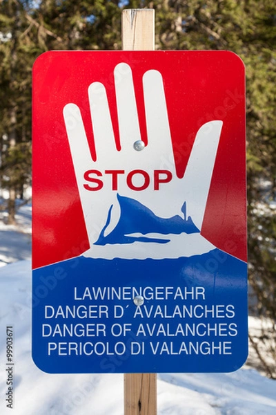 Obraz Schild Lawinengefahr