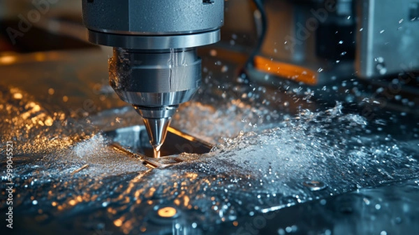 Fototapeta Maszyny CNC są wykorzystywane w różnych branżach, od motoryzacyjnej po lotniczą, umożliwiając tworzenie skomplikowanych komponentów o zróżnicowanej geometrii.