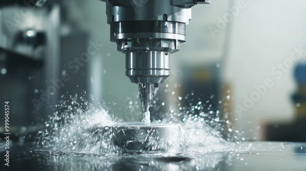 Fototapeta Maszyny CNC są wykorzystywane w różnych branżach, od motoryzacyjnej po lotniczą, umożliwiając tworzenie skomplikowanych komponentów o zróżnicowanej geometrii.