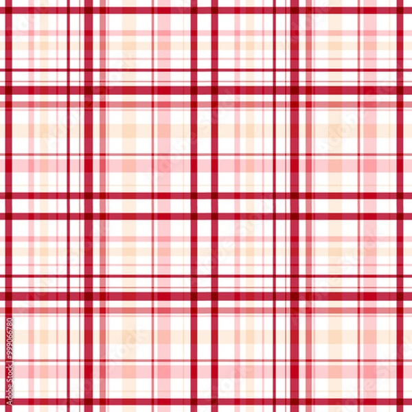 Fototapeta Seamless plaid pattern with red and pink stripes