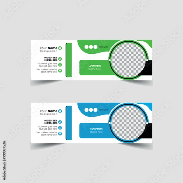 Obraz Creative eye-catching Email signature vector template design.