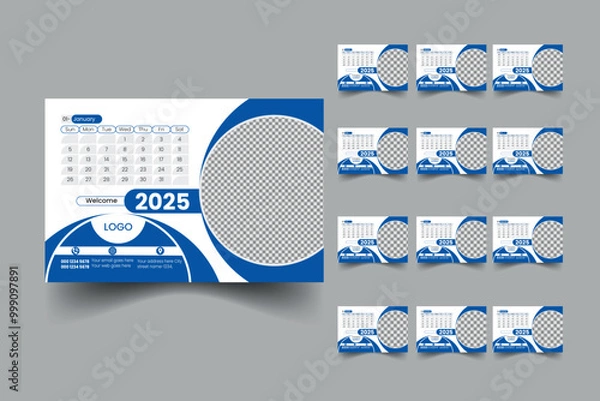 Obraz Desk Calender 2025 vector Presentation design