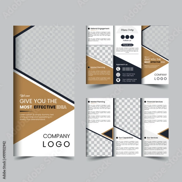 Obraz Corporate Trifold brochure design template