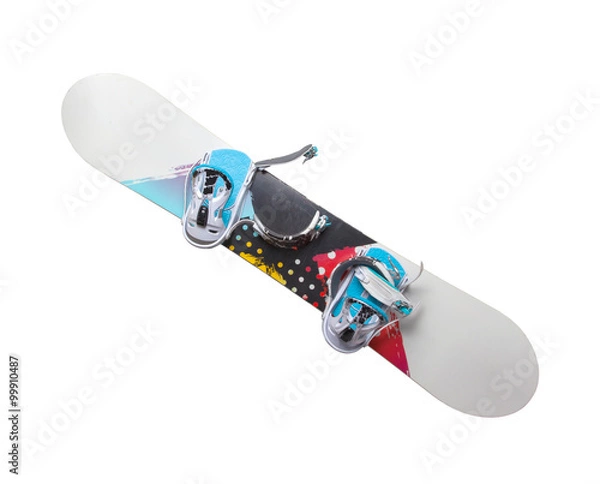 Obraz Stary snowboard na białym tle