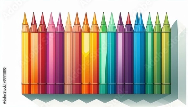 Obraz colorful crayons isolated on white
