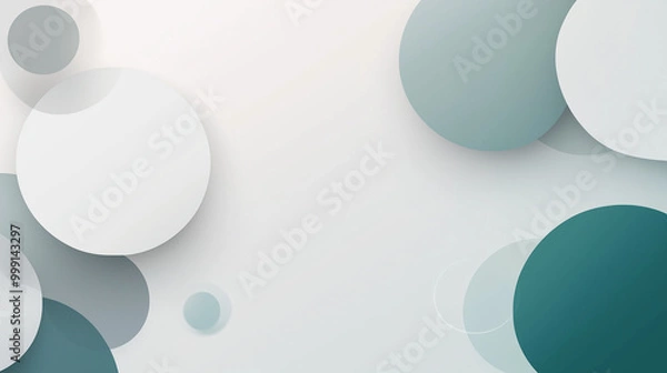 Fototapeta Minimalistic Soft White Background with Abstract Shapes