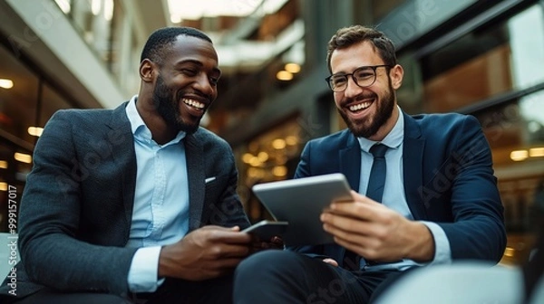 Obraz Business Partners Discussing Ideas in Modern Office