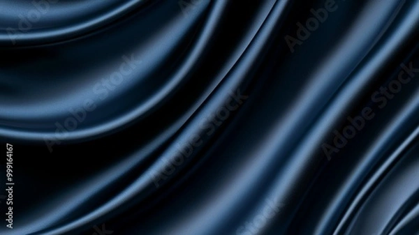 Fototapeta A blue fabric with a pattern of waves