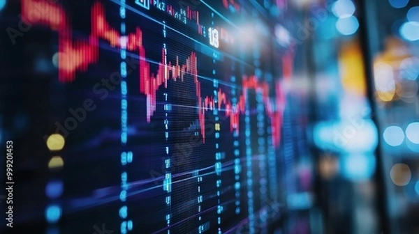 Fototapeta Abstract Financial Data Visualization Concept