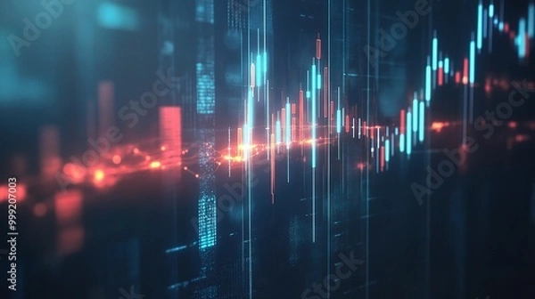 Fototapeta Abstract Digital Stock Market Data Visualization