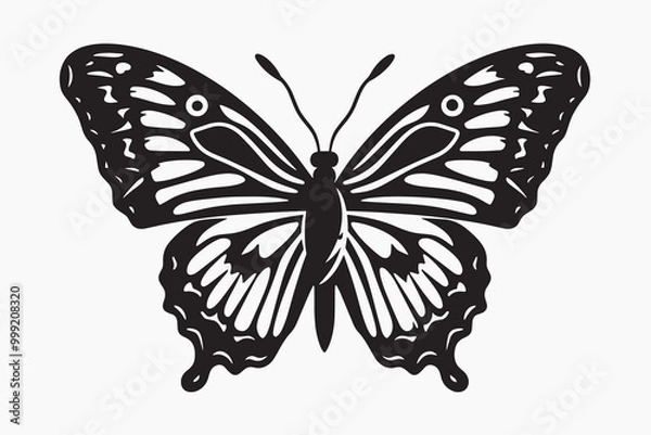 Fototapeta rawpixeloffice2_an_illustration_of_black_and_white_butterfly_in_cd78ae93-2a3a-4a31-845a-caae6900a845-p