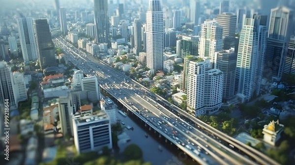 Fototapeta Bangkok business district. 