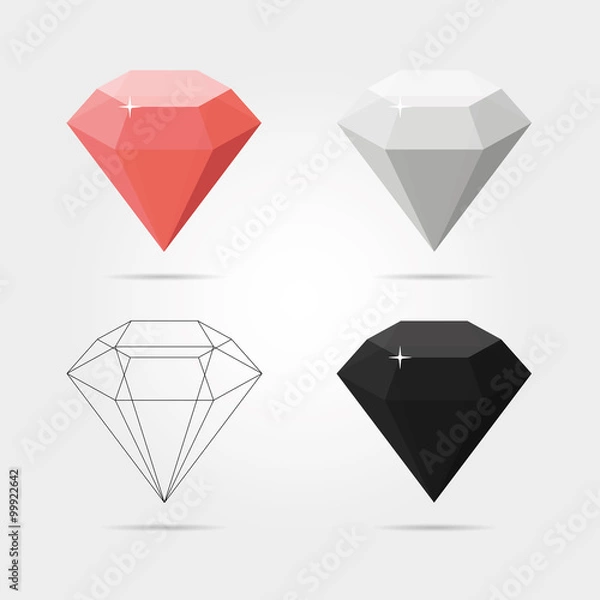 Fototapeta Diamond Set in Vector