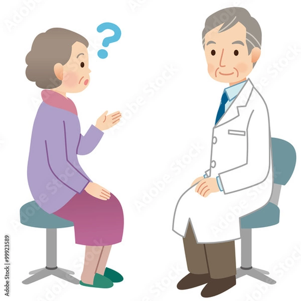 Fototapeta 医療　診察　高齢者　疑問