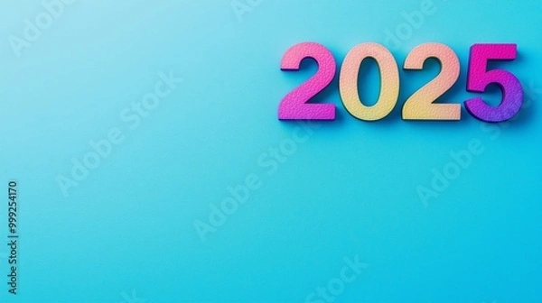 Fototapeta 3D Font of text 2025 for new year 