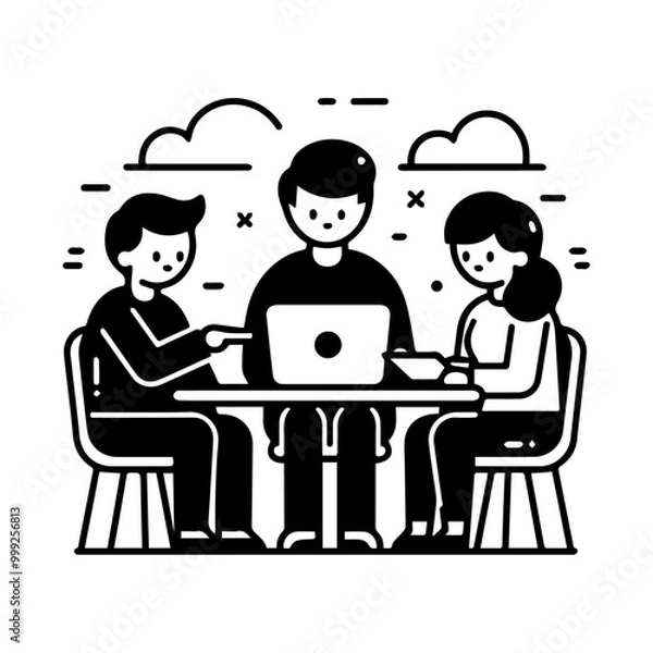 Obraz team work illustration