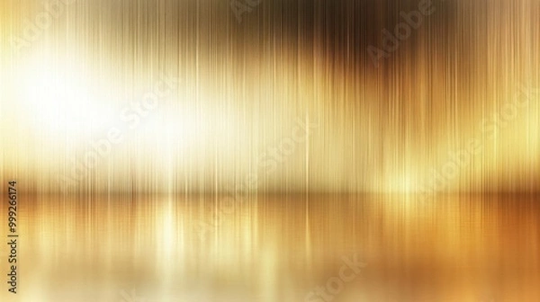 Fototapeta A smooth gold chrome background with a highly reflective surface and soft gradients