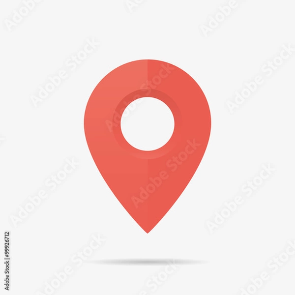 Fototapeta Map Marker Icon in Vector, Red Point