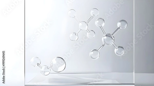 Fototapeta Abstract background hexagons design. science cosmetic technology. concept skin care cosmetics solution