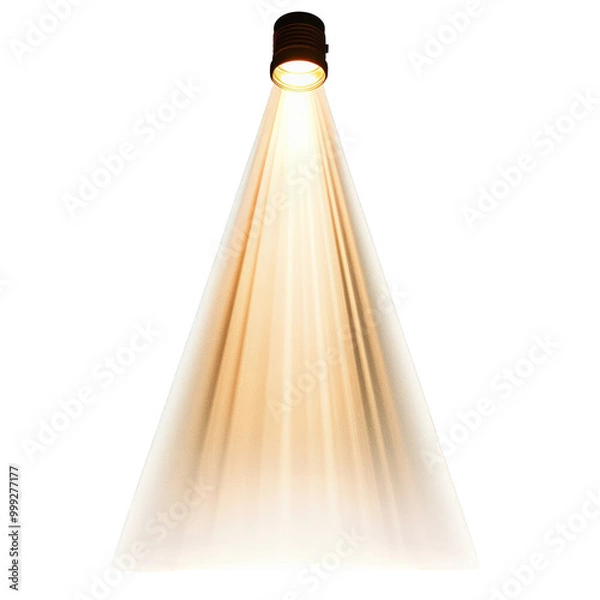 Obraz Light beam isolated on a white background, dynamic illumination effect.