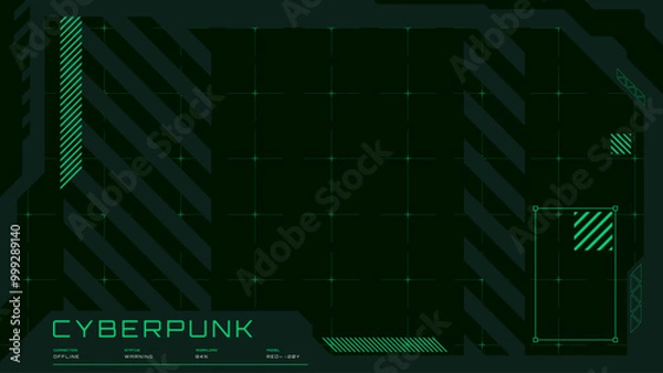 Obraz futuristic cyberpunk abstract hud interface frame on dark color