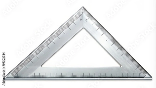 Obraz Triangle ruler for precise measurements and angles , stationery, school supplies, geometry, math tool, triangular