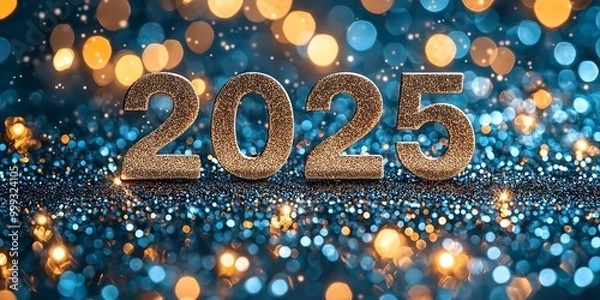 Fototapeta An elegant and party background for incoming year of 2025- ai generated