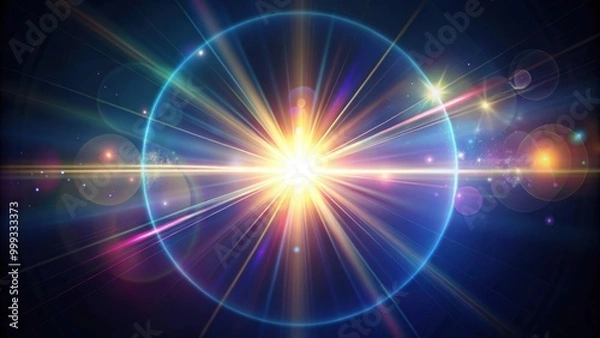 Fototapeta Realistic lens flare through glass overlay effect for adding artistic touch to photos or videos, lens flare, glass