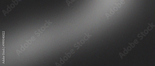 Fototapeta white illuminated wave on black, grainy color gradient background, noise texture effect, copy space
