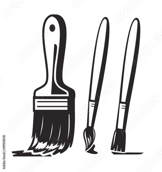 Obraz wektor czarny pędzel