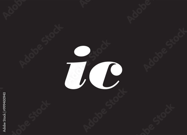 Fototapeta IC letter logo and initial logo design