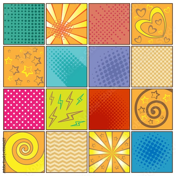 Obraz Pop art background set