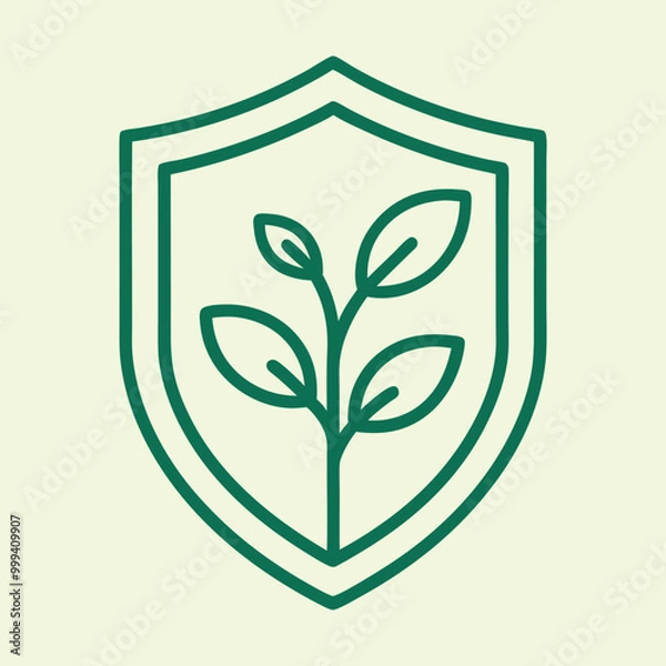 Fototapeta Tree inside shield vector illustration