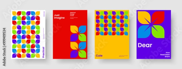 Fototapeta Geometric Poster Layout. Creative Banner Template. Modern Flyer Design. Brochure. Book Cover. Business Presentation. Report. Background. Notebook. Newsletter. Leaflet. Catalog. Portfolio