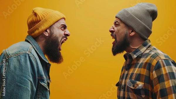 Fototapeta man arguing with each other, shouting