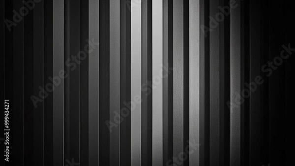 Fototapeta Subtle interplay of light and shadow on vertical black panels creating a modern aesthetic