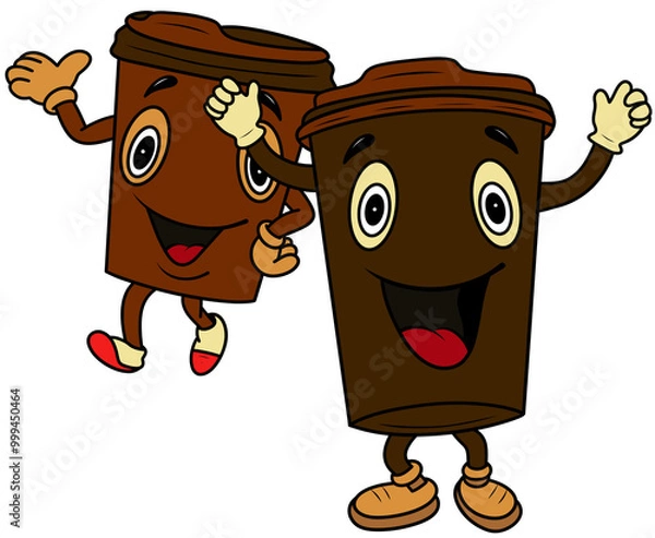 Obraz Coffee cartoon illustration 