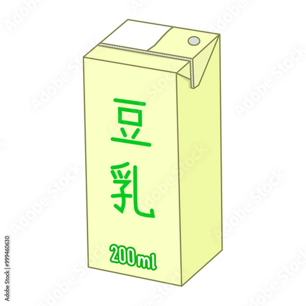 Fototapeta 箱形の紙の容器に入った200mlの豆乳