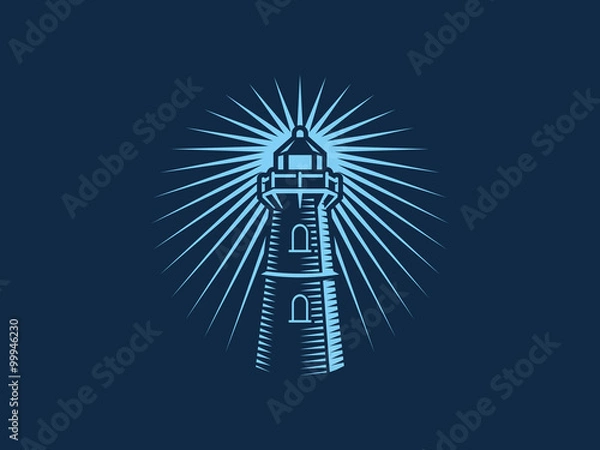 Fototapeta Niebieska latarnia morska