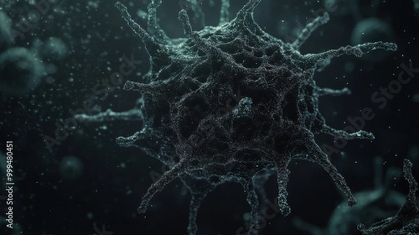 Fototapeta microscopic view of Human Immunodeficiency Virus (HIV-1) - Retroviridae virus, medical media image