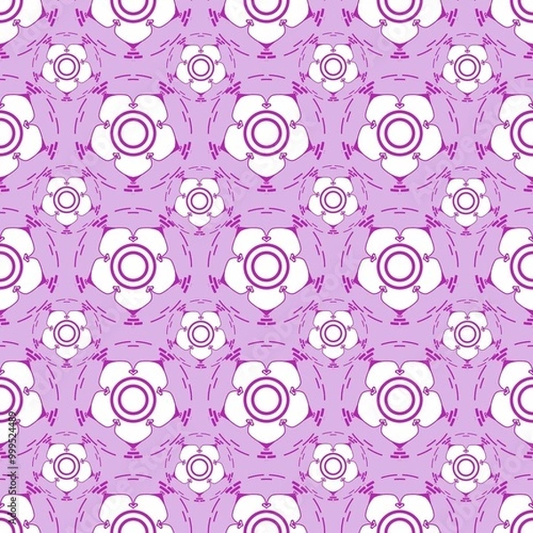Obraz seamless pattern with white flowers on purple background