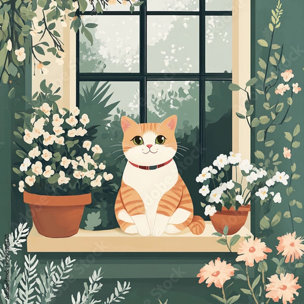 Obraz a peaceful cat