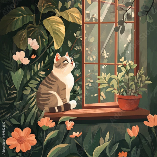 Obraz a peaceful cat