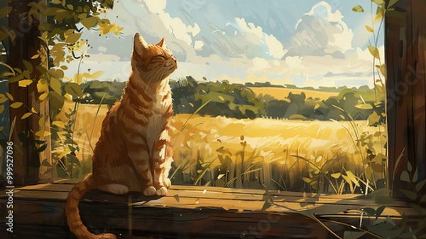 Obraz a peaceful cat